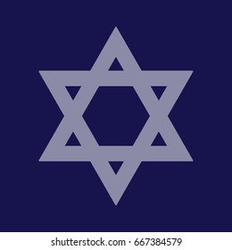 Blue Star of David vector icon