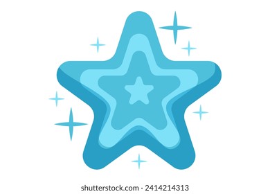 Diseño de pegatina de decoración de estrella azul