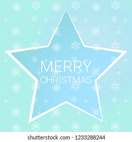 blue star decoration ornament merry christmas concept flat vector illustration