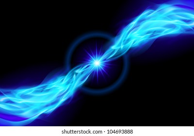 Blue Star with Flame Tail for You design on black