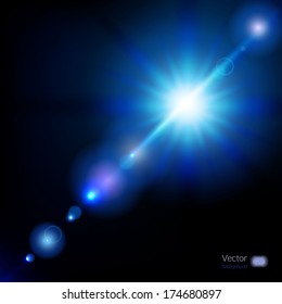 blue star flash abstract background