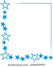 Blue Star Frame Vector Illustration	