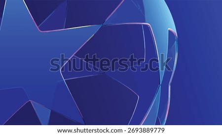 blue star game element sport star ball vector template modern art icon logo sign light poly vector club liga team fc win goal ac inter real city fans la a color shape elegant lines