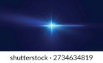 Blue Star Glow on Night Sky Background