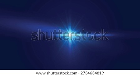 Blue Star Glow on Night Sky Background