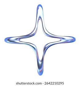 Icono de estrella azul. Ilustración vectorial 3D