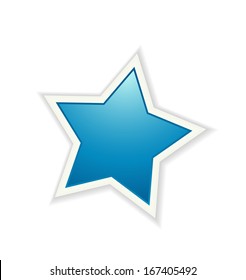 The blue star icon graphic element / The glossy star / The star  