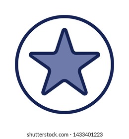 Blue star Icon Isolated on White Background