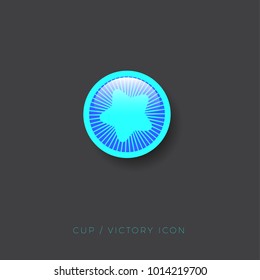 The blue star icon
Star and rays in a round glossy badge
