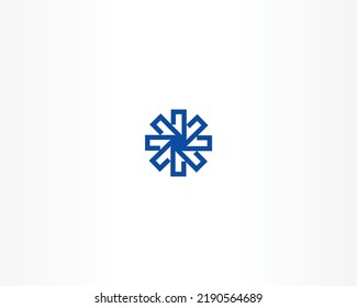 blue and star icon shape logo design template