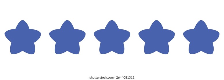 Blue Star Icons set Collection. Star blue icon on white background. 5 blue stars icon vector. 