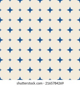 Blue star illustration seamless pattern background