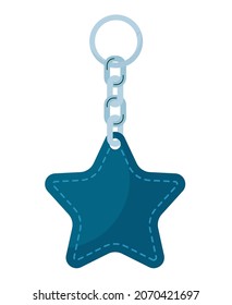 cadena de teclas de estrella azul sobre blanco