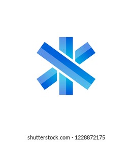 Blauer Stern des Lebenszeichens, Vektorgrafik