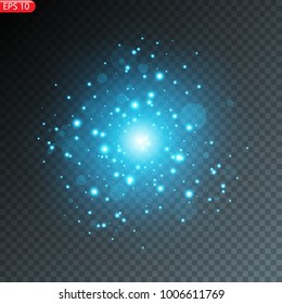 Blue star, light effect, light, glare