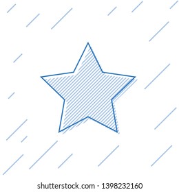 Blue Star line icon isolated on white background. Favorite, best rating, award symbol. Vector Illustration