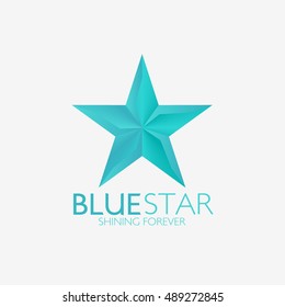 Blue Star logo design template. Star vector logo design branding corporate identity. Simple modern star vector .