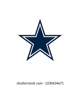 A blue star logo plus a blue outline on a white background.
