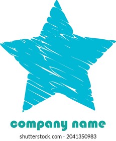 Blue star logo template. Vector illustration.