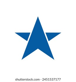 Blue Star Logo Vector in elegant Style with White Background