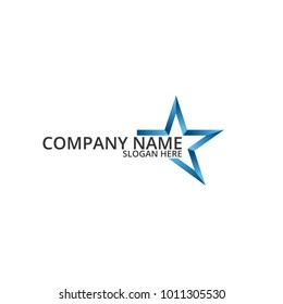 Blue star low poly logo design concept vector