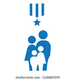 blue star medal family, simple icon