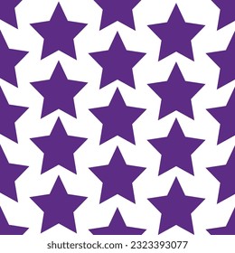 Blue star seamless pattern isolated on white background vector.