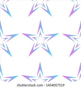 Blue Star Seamless Pattern on a White Background