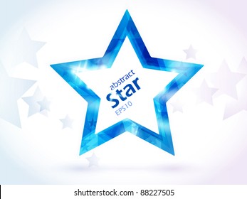 Blue Star Shape Background With Space For Your Text. EPS10