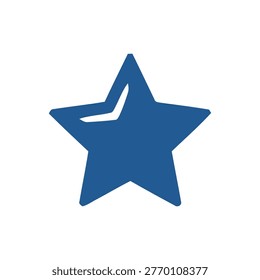 A blue star shape with cutout