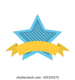 blue star shield with stripes and yellow ribbon vector illustration eps 10