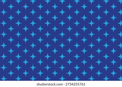 Patrón de chispa de estrella azul . Fondo de cielo nocturno estrellado . Ilustración vectorial