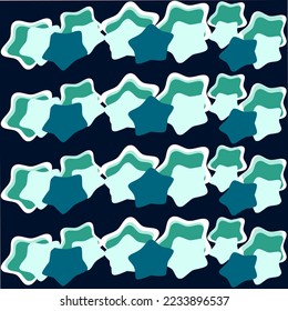 Blue star, starburst black space background vector illustration elementary school teaching material