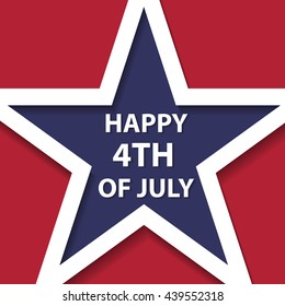 Blue star with text happy 4th of July