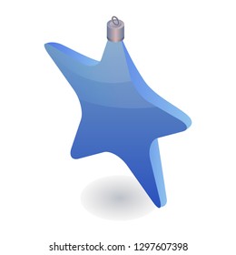 Blue star tree toy icon. Isometric of blue star tree toy vector icon for web design isolated on white background