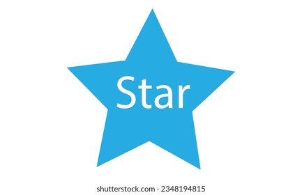 Blue star vector, star icon on white background