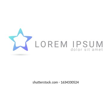blue star vector logo design template, vector illustration