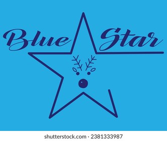Blue Star Vector T-Shirt Design