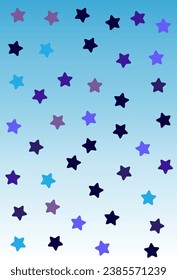 blauer, blauer, gelber Hintergrund. Shiny Confetti einzelne Illustration. Glitter Paper Texture. Sterne Glamour Design.