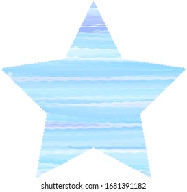 Blue star in a watercolor style.