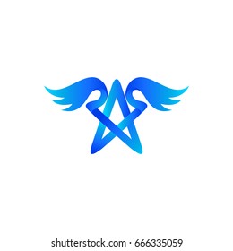 Blue Star With Wing Logo