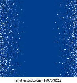 Blue Star Xmas Vector Backdrop. Bright Glitter Border. Shiny Sparkle Banner. Blue Graphic Abstract Design.