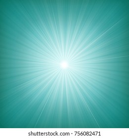 Blue Starburst Background/
Illustration of a design and flashy blue star burst background, with thin sun and light beams