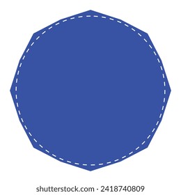 Blue starburst, burst, badge, seal or label flat vector icon for apps and websites. Vector illustration. EPS file 115.