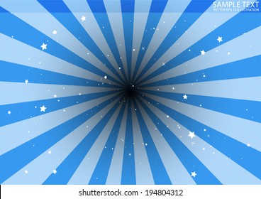 Blue starburst circular background illustration 