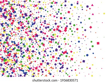 Blue Stardust Circle Illustration. Banner Square Decoration. Red Dot Background. Green Wallpaper Confetti.