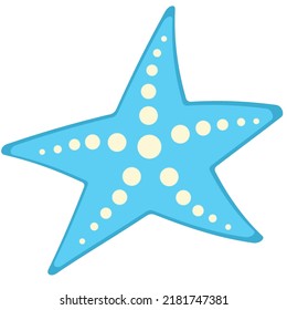 blue starfish vector icon object