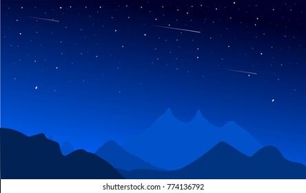 Blue Starry Night Illustration Vector Stock Vector (Royalty Free ...