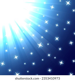 Blue starry sky and moonlight background