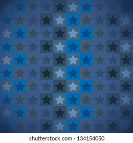 blue stars background, pattern. vector illustration